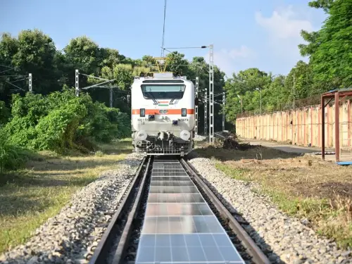 Indian Railways install first solar panels between tracks at BLW Varanasi Photograph: Ministry of Railways
